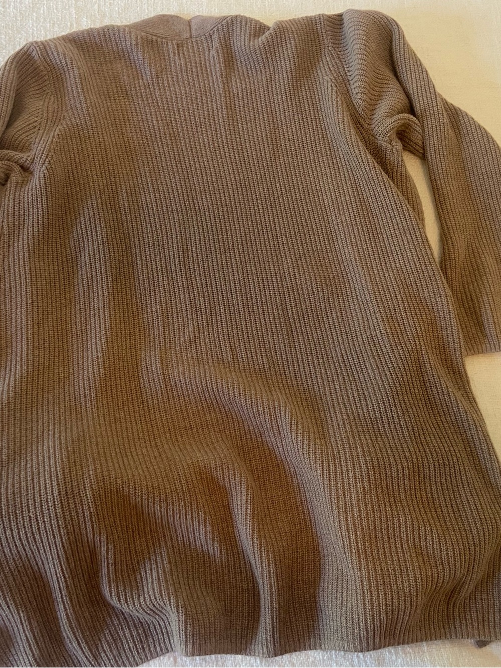 Old Navy Women's Open-Front Ribbed Cardigan with Pockets - Brown - Size Medium - Picture 6 of 10
